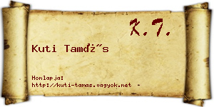 Kuti Tamás névjegykártya